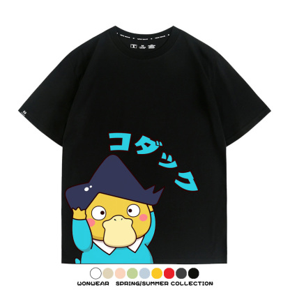 可達鴨cos蠟筆小新純棉t恤衫聯名卡通情侶裝周邊休閑短袖上衣服男