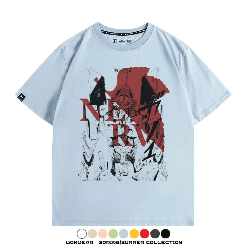 新世紀福音戰士EVA動漫周邊短袖T恤衫夏季男士純棉潮流二次元寬鬆