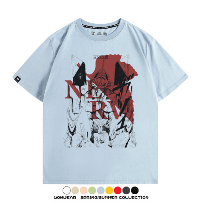 新世紀福音戰士EVA動漫周邊短袖T恤衫夏季男士純棉潮流二次元寬鬆