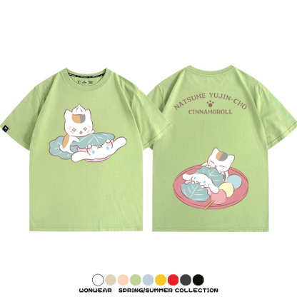 夏目友人帳聯名三麗鷗 親子情侶寬鬆短袖T