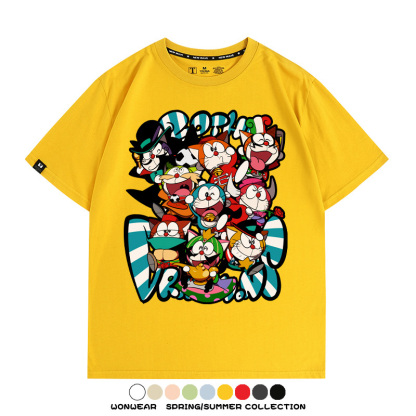 哆啦A夢動漫周邊聯名 親子情侶裝寬鬆短袖T