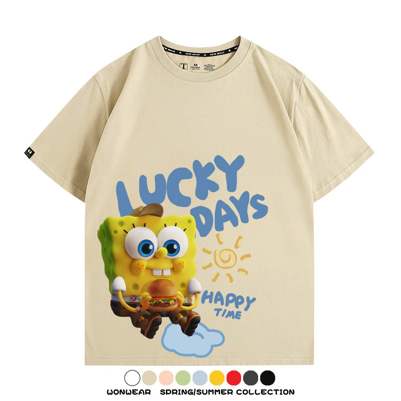 海綿寶寶派大星聯名 親子情侶寬鬆短袖T