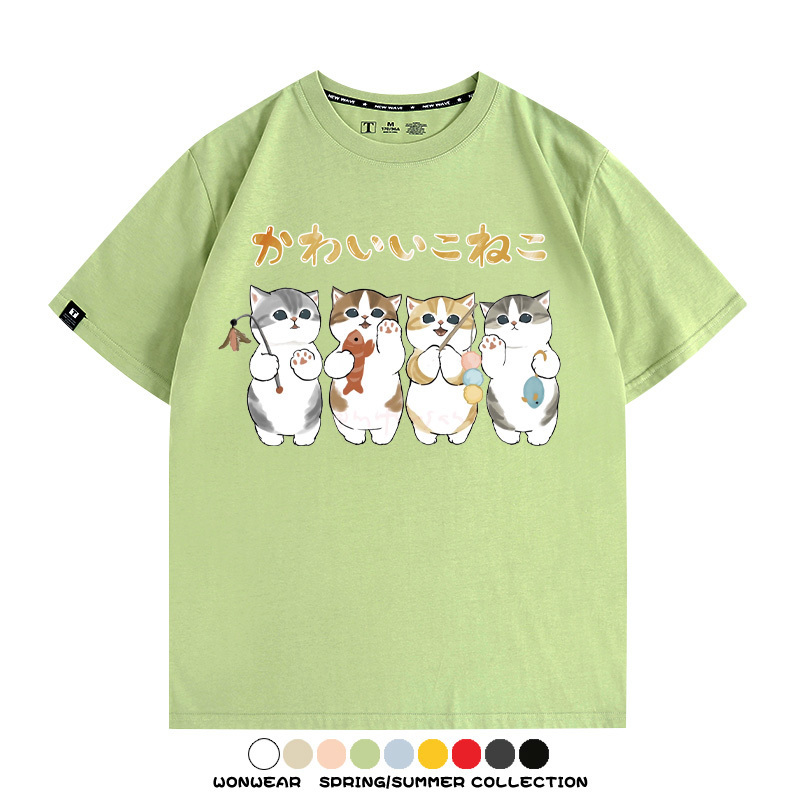 可愛貓貓鏟屎官 親子情侶裝寬鬆短袖T
