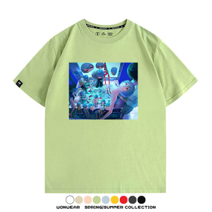 新世紀福音戰士EVA藝術插畫潮牌印花T恤夏季男潮純棉短袖寬鬆上衣