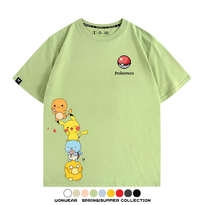 精靈寶可夢像素可愛 親子情侶裝寬鬆短袖T