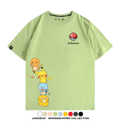 精靈寶可夢像素可愛 親子情侶裝寬鬆短袖T