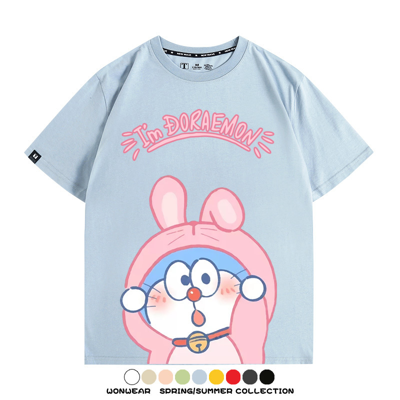 哆啦A夢小兔子聯名 親子情侶裝寬鬆短袖T