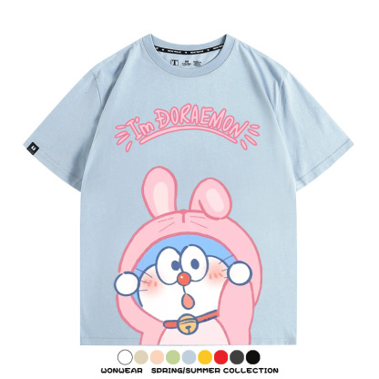 哆啦A夢小兔子聯名 親子情侶裝寬鬆短袖T