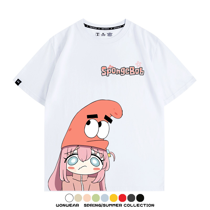 海綿寶寶x孤獨搖滾聯名 親子情侶寬鬆短袖T