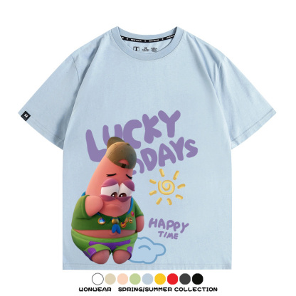海綿寶寶派大星聯名 親子情侶寬鬆短袖T