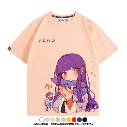 葬送的芙莉蓮卡通動漫菲倫可愛情侶周邊二次元短袖夏季純棉T恤衫