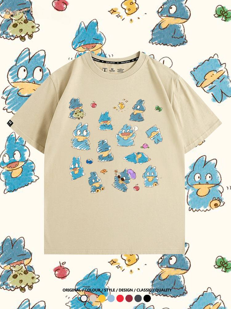 精靈寶可夢小卡比獸任天堂遊戲周邊情侶短袖T恤純棉上衣寬鬆百搭