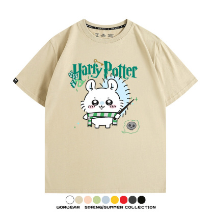 Chiikawa聯動哈利波特 親子情侶裝寬鬆短袖T