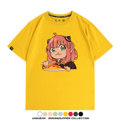 間諜家家酒動漫阿尼亞卡通可愛周邊情侶T恤衫夏季純棉短袖上衣潮