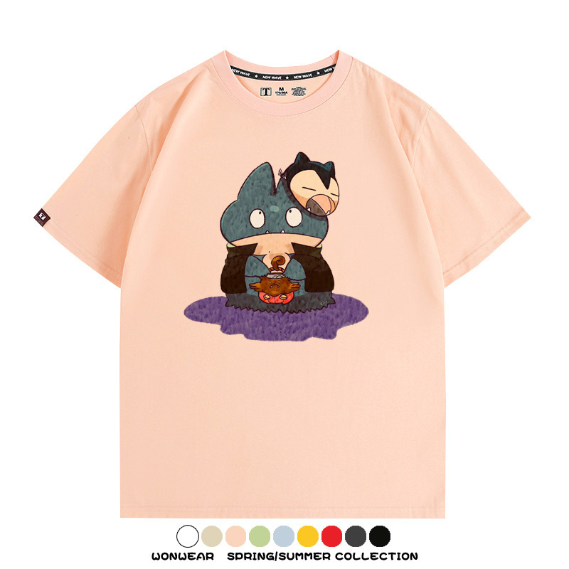 精靈寶可夢小卡比獸任天堂遊戲周邊情侶短袖T恤純棉上衣寬鬆百搭