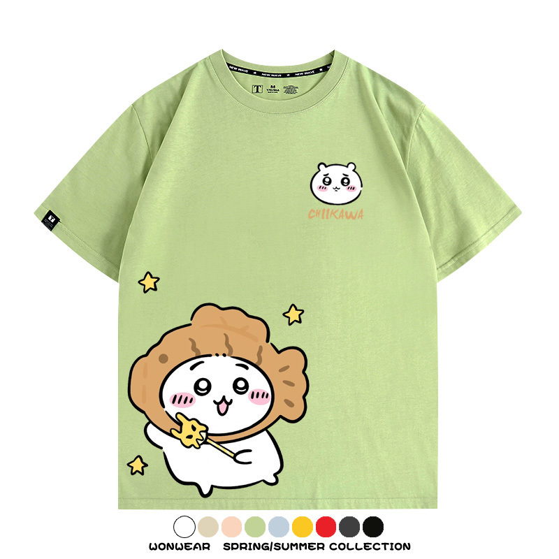 吉伊卡哇chiikawa小可愛吉伊烏薩奇小八聯動情侶短袖純棉T恤上衣
