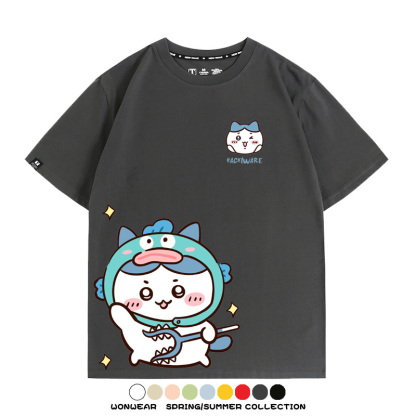 吉伊卡哇chiikawa小可愛吉伊烏薩奇小八聯動情侶短袖純棉T恤上衣