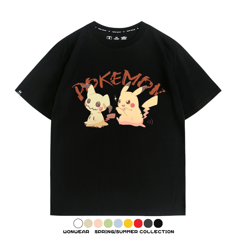 寶可夢皮卡丘謎擬Q 親子情侶寬鬆短袖T