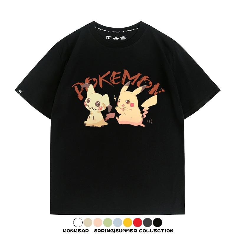 寶可夢皮卡丘謎擬Q 親子情侶寬鬆短袖T