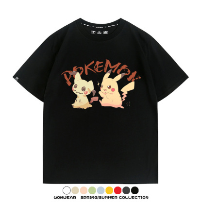 寶可夢皮卡丘謎擬Q 親子情侶寬鬆短袖T