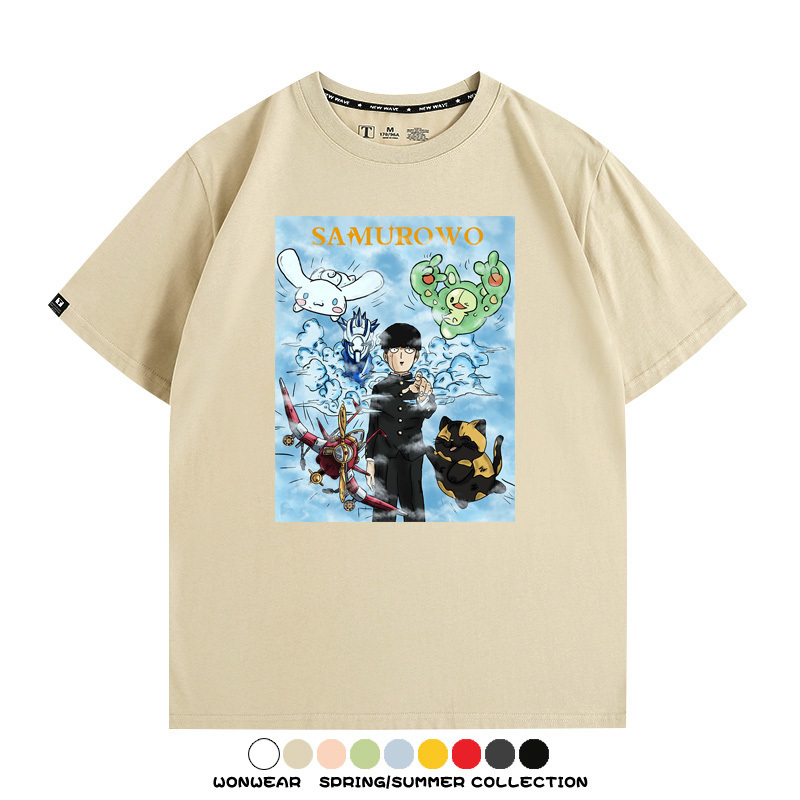 JOJO的奇妙冒險日系動漫二次元聯動款短袖夏季青少年男純棉T恤寬鬆