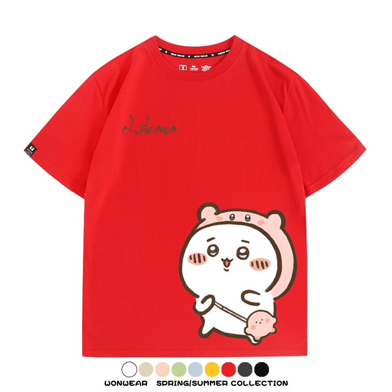 Chiikawa吉伊卡哇卡通烏薩奇COS星之卡比聯動短袖純棉T恤夏季寬鬆