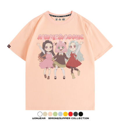 間諜家家酒鬼滅之刃聯名 親子情侶裝寬鬆短袖T