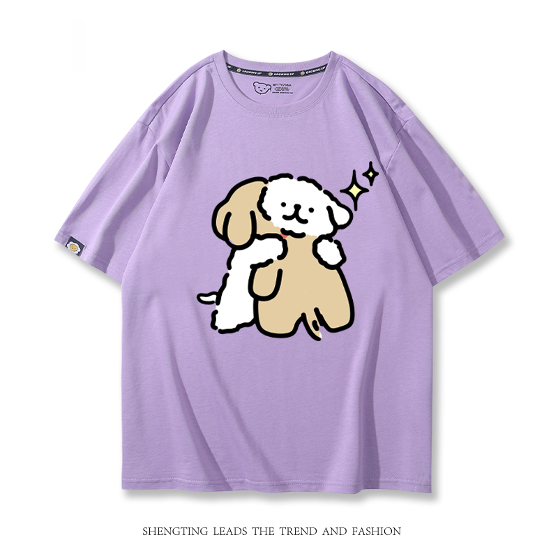 線條小狗 2024親子情侶男女同款 T恤
