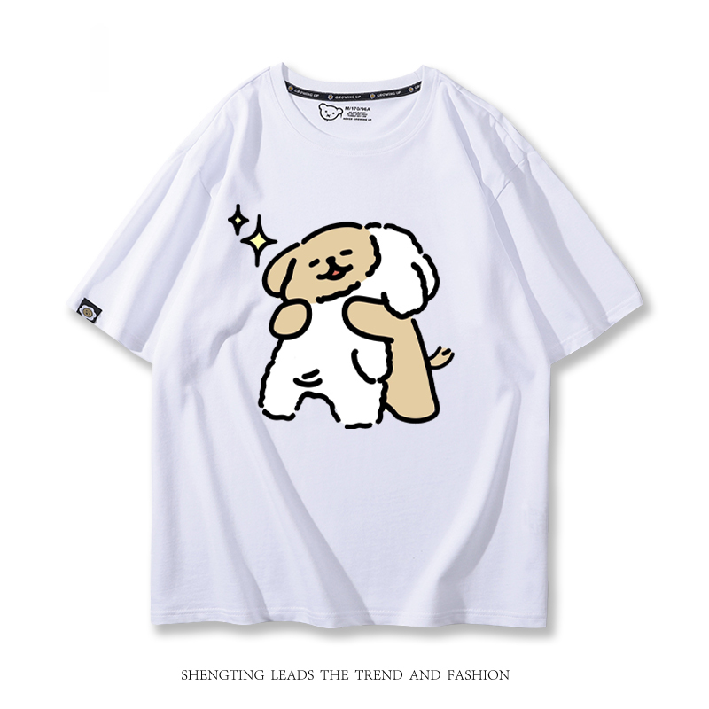 線條小狗 2024親子情侶男女同款 T恤