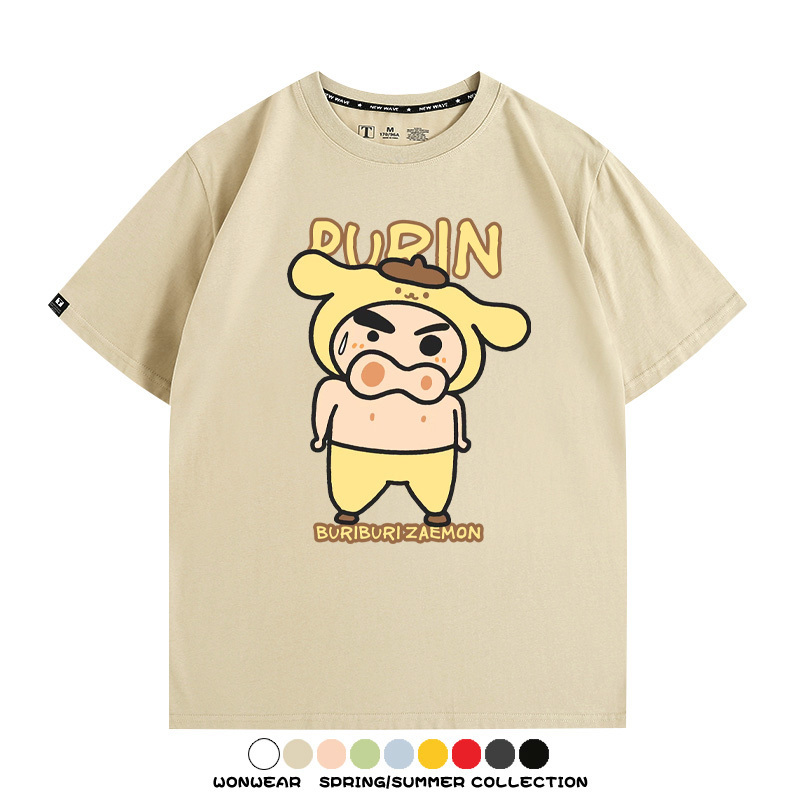 三麗鷗x蠟筆小新肥嘟嘟左衛門 親子情侶寬鬆短袖T