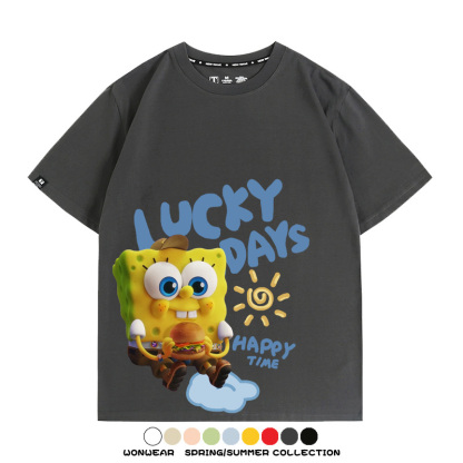 海綿寶寶派大星聯名 親子情侶寬鬆短袖T