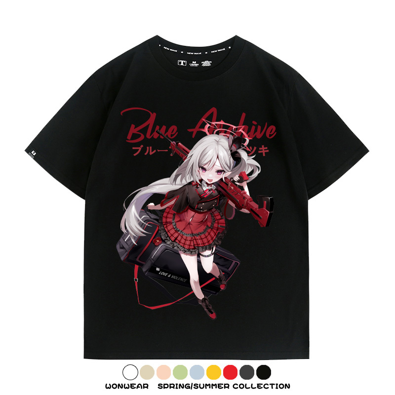 蔚藍檔案淺黃睦月同款 親子情侶裝寬鬆短袖T