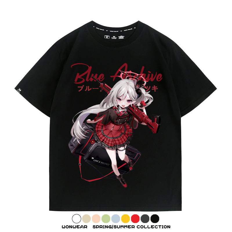 蔚藍檔案淺黃睦月同款 親子情侶裝寬鬆短袖T