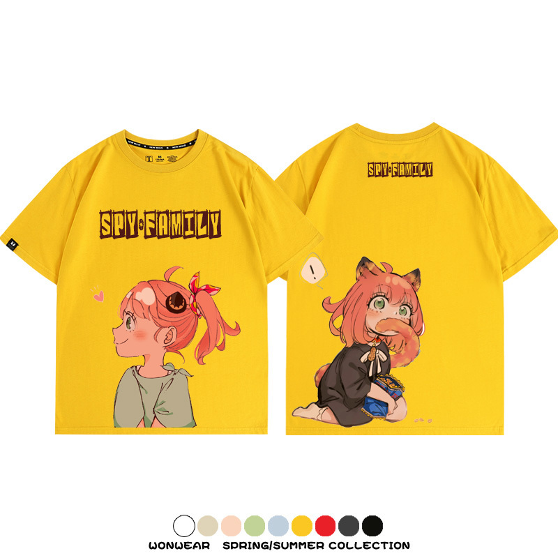 間諜家家酒SPY×FAMILY動漫阿尼亞周邊情侶短袖純棉T恤衫寬鬆百搭