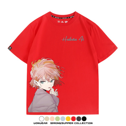 名偵探柯南灰原哀小蘭潮牌情侶原畫聯動周邊短袖夏季純棉T恤寬鬆
