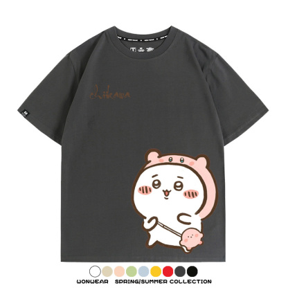 Chiikawa吉伊卡哇卡通烏薩奇COS星之卡比聯動短袖純棉T恤夏季寬鬆