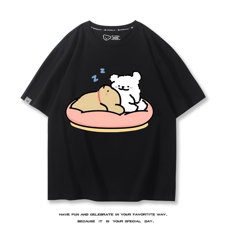 線條小狗 2024親子情侶男女同款 T恤