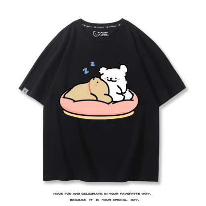 線條小狗 2024親子情侶男女同款 T恤