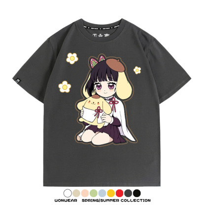 鬼滅之刃聯名三麗鷗 親子情侶裝寬鬆短袖T