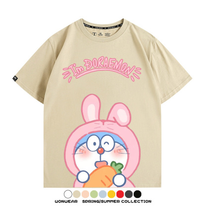 哆啦A夢小兔子聯名 親子情侶裝寬鬆短袖T