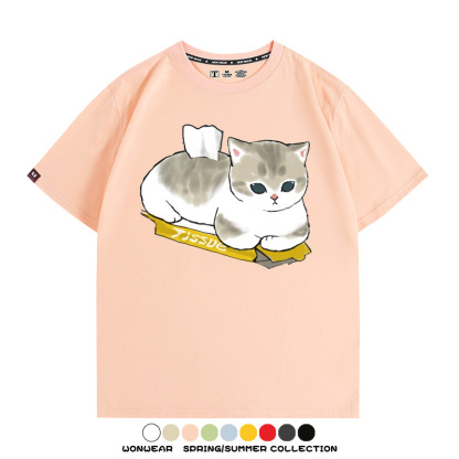 貓貓卡通Q版 親子情侶裝寬鬆短袖T