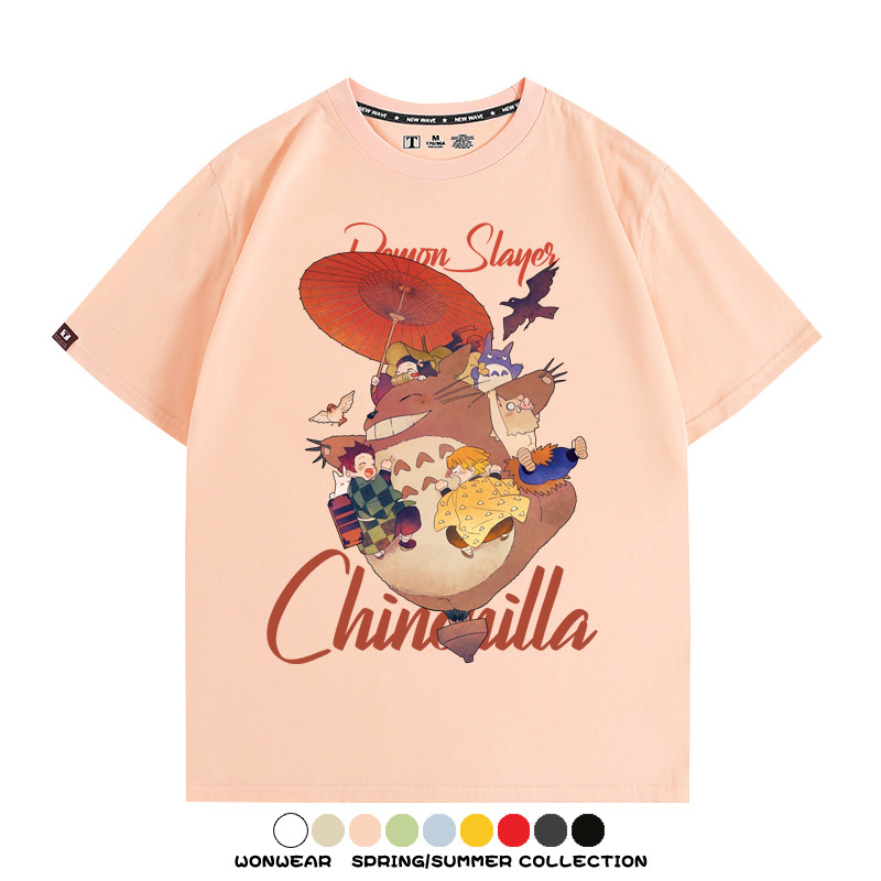宮崎駿龍貓x鬼滅之刃動漫周邊短袖T恤