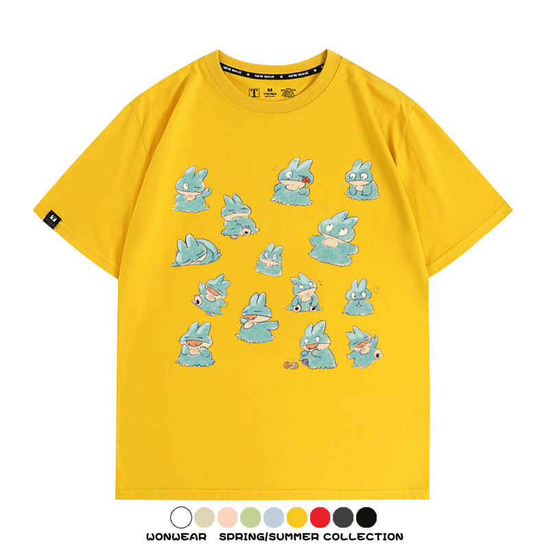 精靈寶可夢小卡比獸任天堂遊戲周邊情侶短袖T恤純棉上衣寬鬆百搭