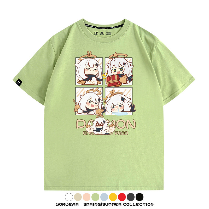 原神遊戲散兵可莉芙寧娜胡桃可愛Q版二次元周邊夏男純棉T恤衫短袖