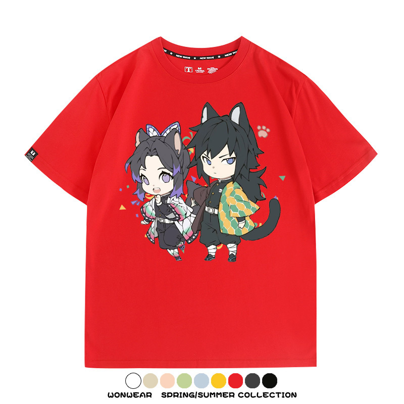 鬼滅之刃動漫周邊聯名  親子情侶裝寬鬆短袖T