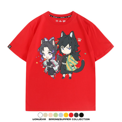 鬼滅之刃動漫周邊聯名  親子情侶裝寬鬆短袖T