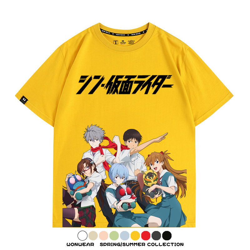 EVA福音戰士明日香綾波麗聯名 親子情侶裝寬鬆短袖T