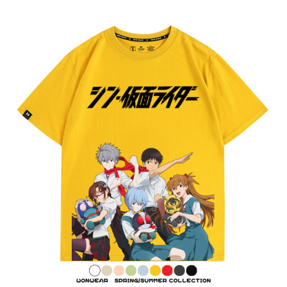 EVA福音戰士明日香綾波麗聯名 親子情侶裝寬鬆短袖T