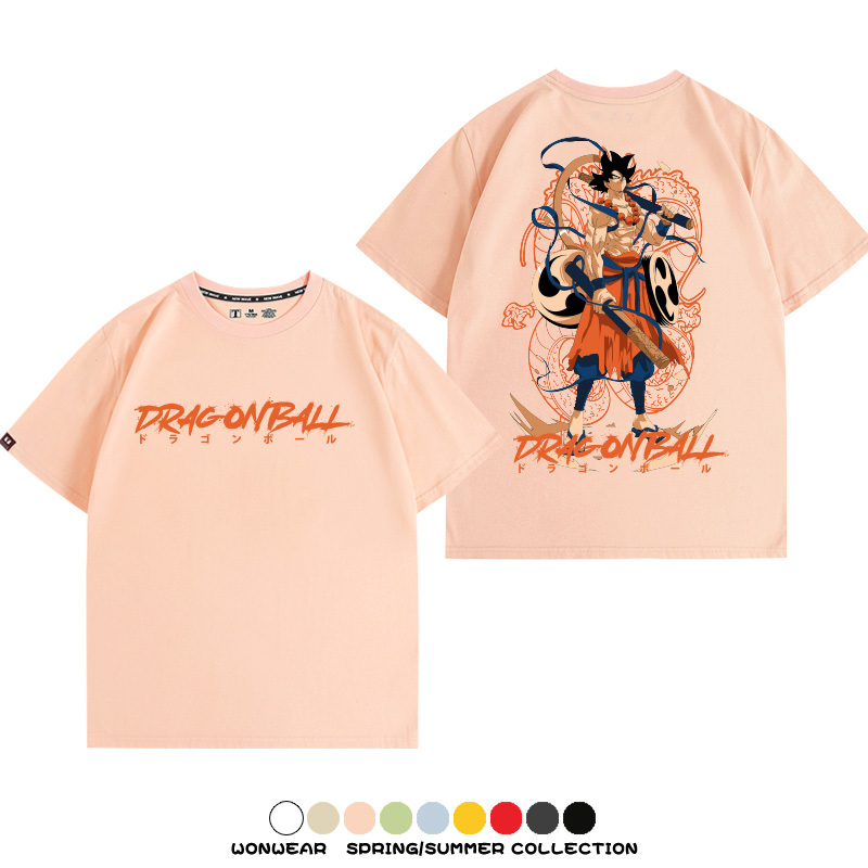 七龍珠日系動漫聯動機車鈴木悟空潮牌周邊短袖純棉寬鬆夏季男T恤