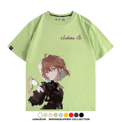 名偵探柯南灰原哀小蘭潮牌情侶原畫聯動周邊短袖夏季純棉T恤寬鬆